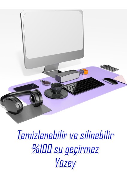 Deri Mousepad Oyuncu 80X40CM Matı Laptop ve Bilgisayar Uyumlu Geniş Gaming Masa Sümeni ve Mouse Pad Ofis Uyumlu