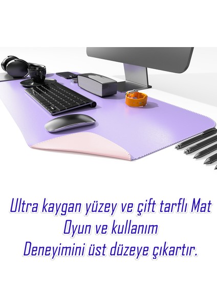 Deri Mousepad Oyuncu 80X40CM Matı Laptop ve Bilgisayar Uyumlu Geniş Gaming Masa Sümeni ve Mouse Pad Ofis Uyumlu