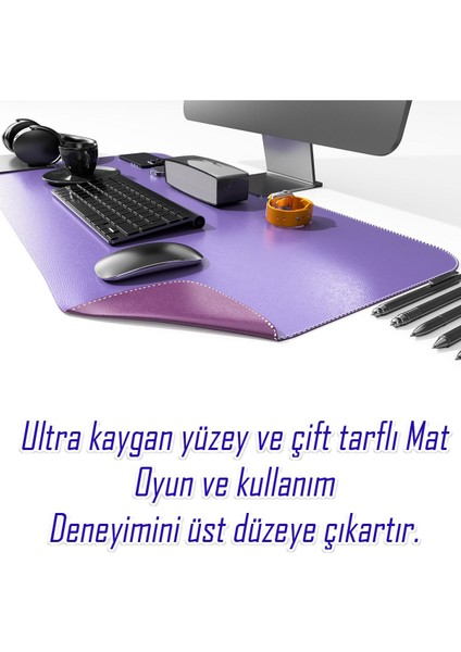 Deri Mousepad Oyuncu Matı Laptop ve Bilgisayar Uyumlu Geniş Gaming Masa Sümeni ve Mouse Pad 80X40CM