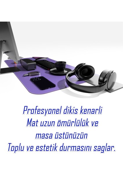 Deri Mousepad Oyuncu Matı Laptop ve Bilgisayar Uyumlu Geniş Gaming Masa Sümeni ve Mouse Pad 80X40CM