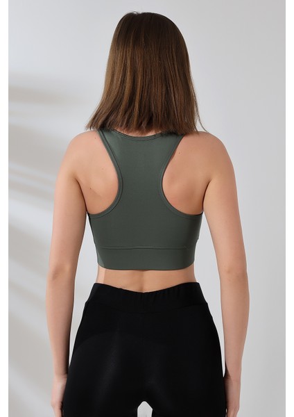 Crop Pedli Destekli Dolgulu Önü Fermuarlı Spor Sütyeni fırsatları