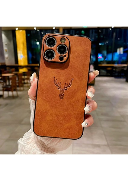 iPhone 15 Retro Geyik Deseni Pu Cep Telefonu Kılıfı (Yurt Dışından)
