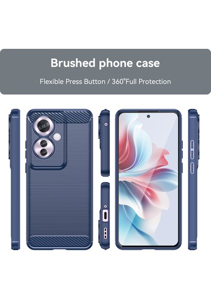 Oppo RENO11 F Için Yumuşak Karbon Fiber Fırçalanmış Tpu Telefon Kılıfı - Mavi (Yurt Dışından)