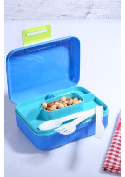 Design Kendinden Kaşıklı 5 Bölmeli 2 Katlı Beslenme Kutusu fiyatları