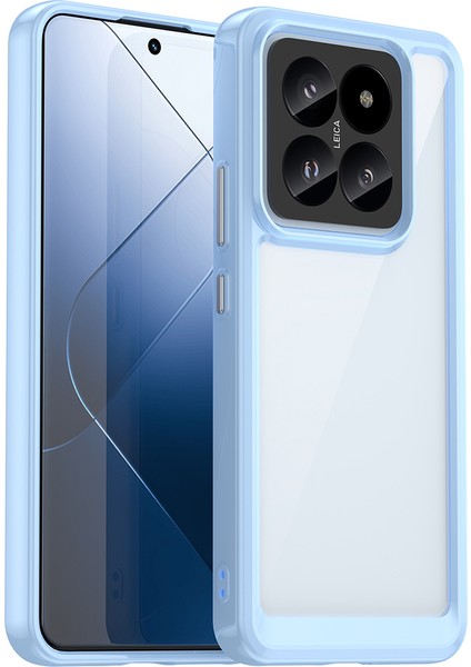 Xiaomi 14 Pro Için Şeffaf Pc Arka Tpu Tampon Telefon Kılıfı - Mavi (Yurt Dışından)