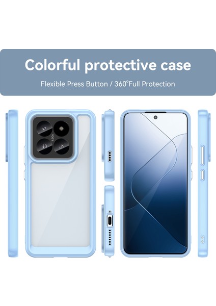 Xiaomi 14 Pro Için Şeffaf Pc Arka Tpu Tampon Telefon Kılıfı - Mavi (Yurt Dışından) fiyatları