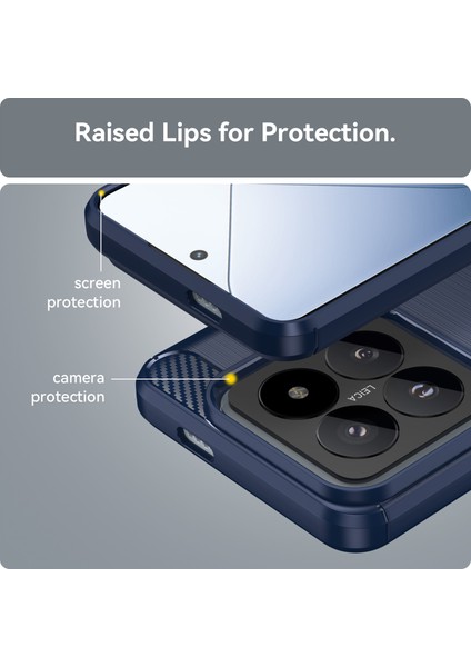 Xiaomi 14 Pro Için Yumuşak Karbon Fiber Fırçalanmış Tpu Telefon Kılıfı - Mavi (Yurt Dışından) indirimleri