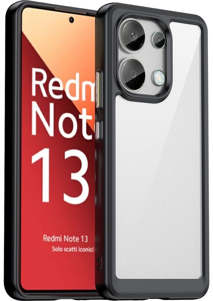 Xiaomi Redmi Note 13 4g Için Şeffaf Pc Arka Tpu Tampon Telefon Kılıfı - Siyah (Yurt Dışından)