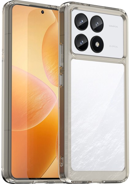 Xiaomi Redmi K70 Için Şeffaf Pc Arka Tpu Tampon Telefon Kılıfı - Gri (Yurt Dışından)