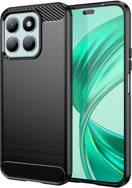 Honor X8B Için Yumuşak Karbon Fiber Fırçalanmış Tpu Telefon Kılıfı - Siyah (Yurt Dışından)