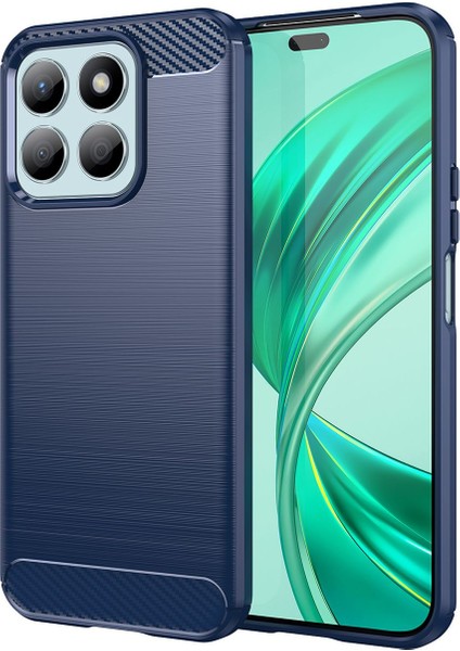 Honor X8B Için Yumuşak Karbon Fiber Fırçalanmış Tpu Telefon Kılıfı - Mavi (Yurt Dışından)