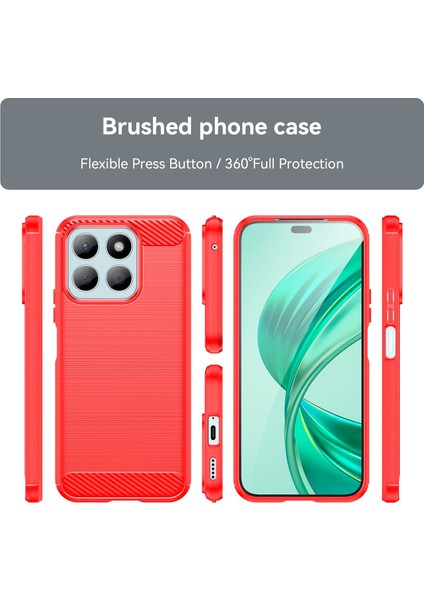 Honor X8B Için Yumuşak Karbon Fiber Fırçalanmış Tpu Telefon Kılıfı - Kırmızı (Yurt Dışından) fiyatları