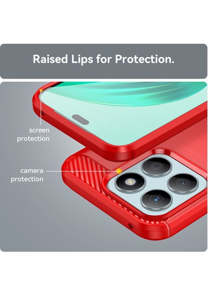 Honor X8B Için Yumuşak Karbon Fiber Fırçalanmış Tpu Telefon Kılıfı - Kırmızı (Yurt Dışından) fırsatları