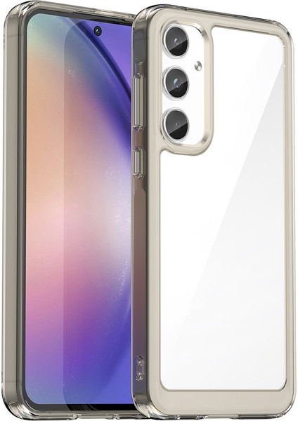 Samsung Galaxy A55 Için Şeffaf Pc Arka Tpu Tampon Telefon Kılıfı - Gri (Yurt Dışından)