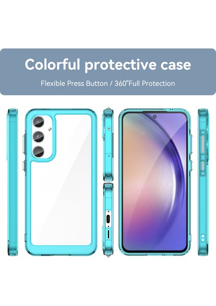Samsung Galaxy A55 Için Şeffaf Pc Arka Tpu Tampon Telefon Kılıfı - Turkuvaz (Yurt Dışından) fırsatları