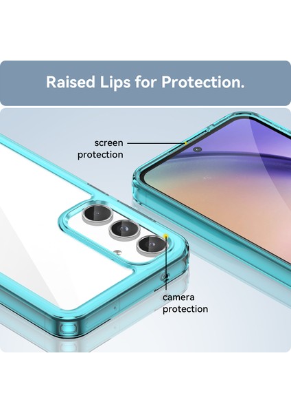 Samsung Galaxy A55 Için Şeffaf Pc Arka Tpu Tampon Telefon Kılıfı - Turkuvaz (Yurt Dışından) indirimleri