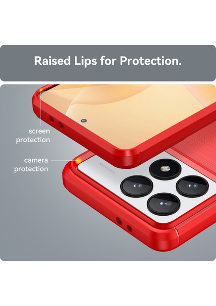 Xiaomi Redmi K70 Için Yumuşak Karbon Fiber Fırçalanmış Tpu Telefon Kılıfı - Kırmızı (Yurt Dışından) indirimleri