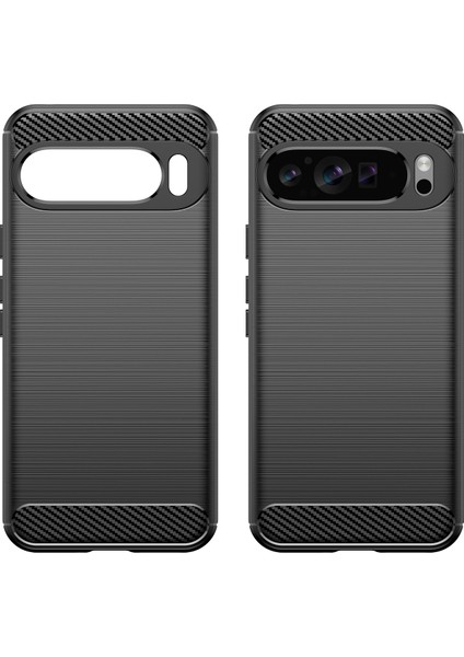 Google Pixel 9 Pro Için Yumuşak Karbon Fiber Fırçalanmış Tpu Telefon Kılıfı - Siyah (Yurt Dışından) fırsatları