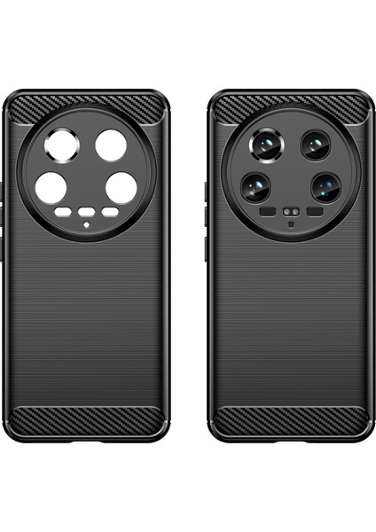 Xiaomi 14 Ultra Için Yumuşak Karbon Fiber Fırçalanmış Tpu Telefon Kılıfı - Siyah (Yurt Dışından) fırsatları