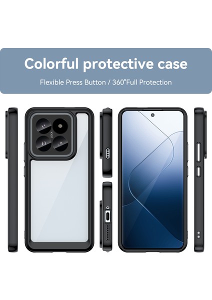 Xiaomi 14 Pro Için Şeffaf Pc Arka Tpu Tampon Telefon Kılıfı - Siyah (Yurt Dışından) fiyatları