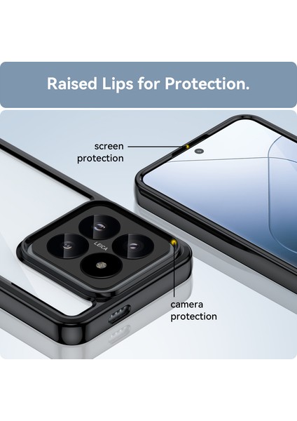 Xiaomi 14 Pro Için Şeffaf Pc Arka Tpu Tampon Telefon Kılıfı - Siyah (Yurt Dışından) fırsatları