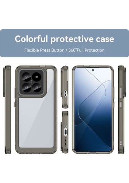 Xiaomi 14 Pro Için Şeffaf Pc Arka Tpu Tampon Telefon Kılıfı - Gri (Yurt Dışından) fiyatları