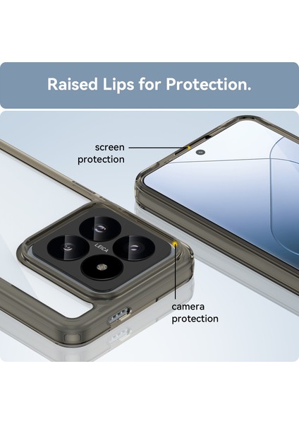 Xiaomi 14 Pro Için Şeffaf Pc Arka Tpu Tampon Telefon Kılıfı - Gri (Yurt Dışından) fırsatları