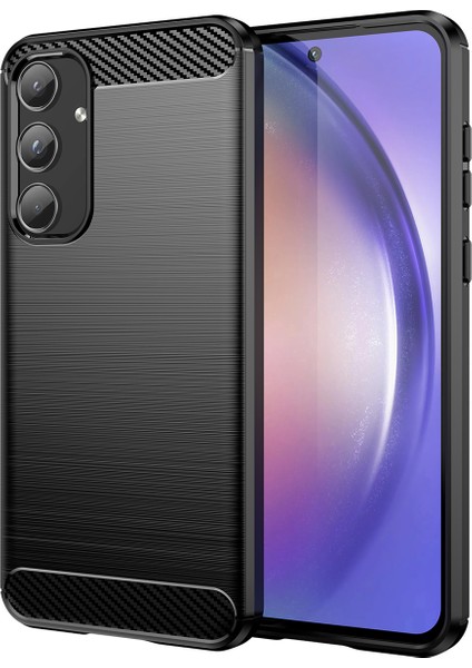 Samsung Galaxy A55 Için Yumuşak Karbon Fiber Fırçalanmış Tpu Telefon Kılıfı - Siyah (Yurt Dışından)