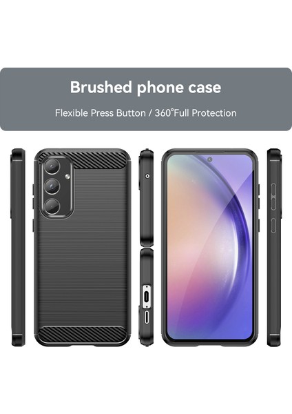 Samsung Galaxy A55 Için Yumuşak Karbon Fiber Fırçalanmış Tpu Telefon Kılıfı - Siyah (Yurt Dışından) modelleri