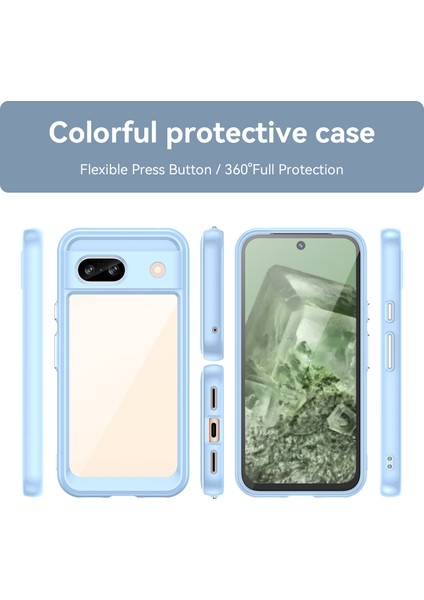 Google Pixel 8A Için Şeffaf Pc Arka Tpu Tampon Telefon Kılıfı - Mavi (Yurt Dışından) fırsatları