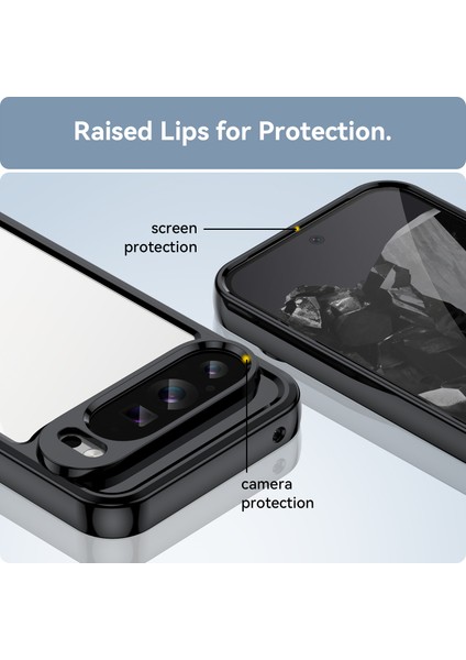 Google Pixel 9 Pro Için Şeffaf Pc Arka Tpu Tampon Telefon Kılıfı - Siyah (Yurt Dışından) fırsatları