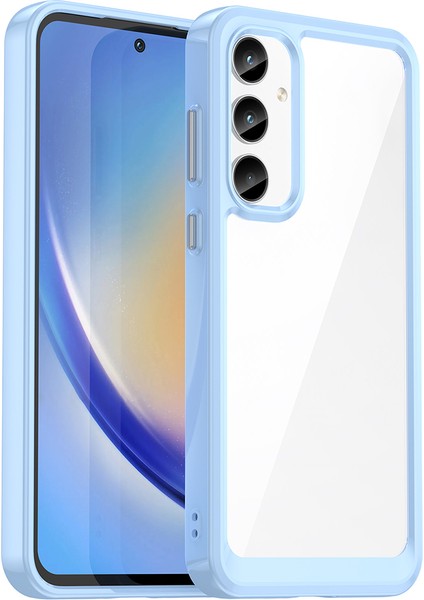 Samsung Galaxy A35 Için Şeffaf Pc Arka Tpu Tampon Telefon Kılıfı - Mavi (Yurt Dışından)