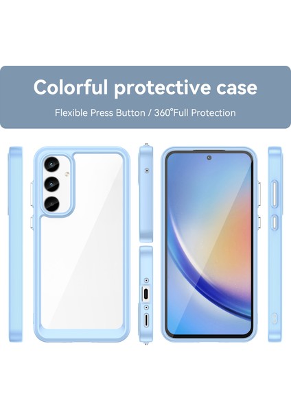 Samsung Galaxy A35 Için Şeffaf Pc Arka Tpu Tampon Telefon Kılıfı - Mavi (Yurt Dışından) fırsatları