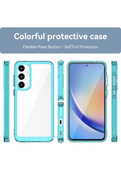 Samsung Galaxy A35 Için Şeffaf Pc Arka Tpu Tampon Telefon Kılıfı - Turkuvaz (Yurt Dışından) fırsatları