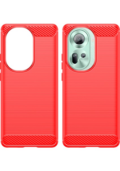Oppo RENO11 Için Yumuşak Karbon Fiber Fırçalanmış Tpu Telefon Kılıfı - Kırmızı (Yurt Dışından) fırsatları