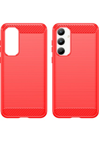 Samsung Galaxy A35 Için Yumuşak Karbon Fiber Fırçalanmış Tpu Telefon Kılıfı - Kırmızı (Yurt Dışından) fırsatları