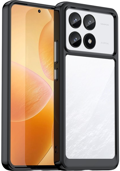 Xiaomi Redmi K70 Için Şeffaf Pc Arka Tpu Tampon Telefon Kılıfı - Siyah (Yurt Dışından)