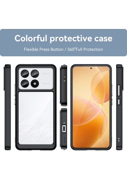Xiaomi Redmi K70 Için Şeffaf Pc Arka Tpu Tampon Telefon Kılıfı - Siyah (Yurt Dışından) modelleri