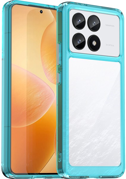 Xiaomi Redmi K70 Için Şeffaf Pc Arka Tpu Tampon Telefon Kılıfı - Turkuvaz (Yurt Dışından)