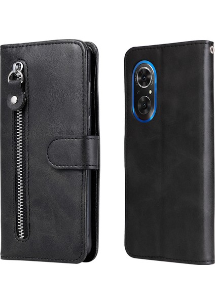 Huawei Nova 9 Se Moda Fermuar Çevirme Deri Telefon Kılıfı Kart Tutuculu Manyetik Cüzdan Telefon Kılıfı (Yurt Dışından)