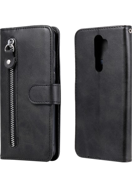 Oppo A9 2020/A5 2020 Moda Fermuar Çevirme Deri Telefon Kılıfı Kart Tutuculu Manyetik Cüzdan Telefon Kılıfı (Yurt Dışından)