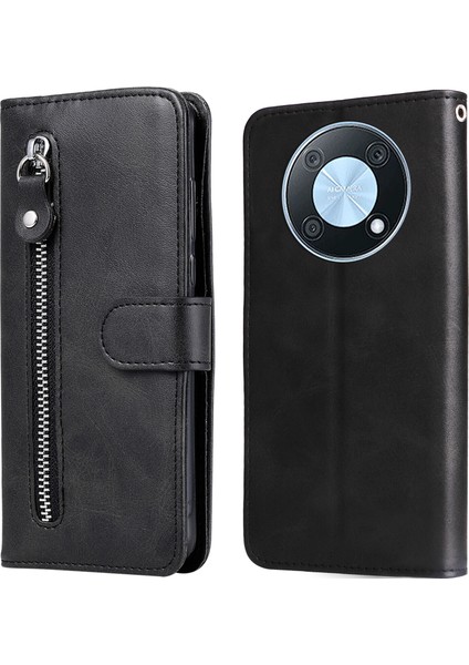 Huawei Nova Y90 Moda Fermuar Çevirme Deri Telefon Kılıfı Kart Tutuculu Manyetik Cüzdan Telefon Kılıfı (Yurt Dışından) fırsatları