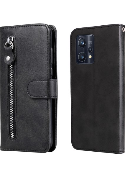 Realme 9 Pro Plus Moda Fermuar Çevirme Deri Telefon Kılıfı Kart Tutuculu Manyetik Cüzdan Telefon Kılıfı (Yurt Dışından)