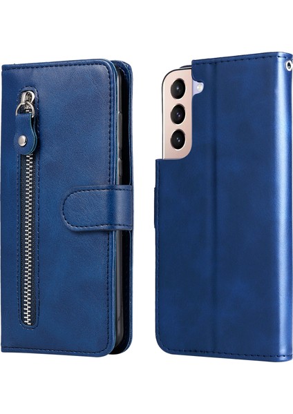 Samsung Galaxy S22 Moda Fermuar Çevirme Deri Telefon Kılıfı Kart Tutuculu Manyetik Cüzdan Telefon Kılıfı (Yurt Dışından)