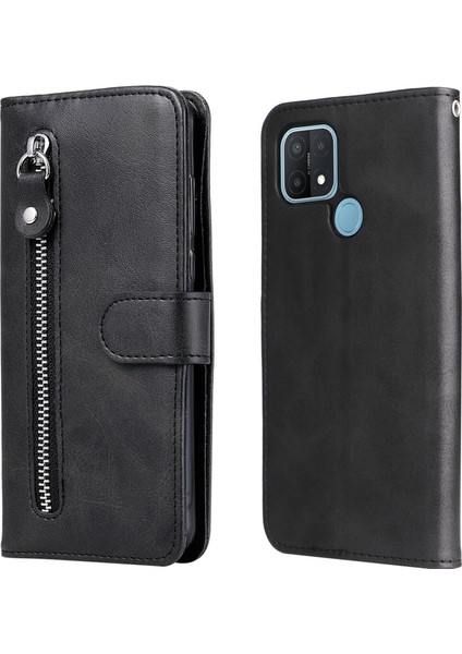 Oppo A16K Moda Fermuar Çevirme Deri Telefon Kılıfı Kart Tutuculu Manyetik Cüzdan Telefon Kılıfı (Yurt Dışından)