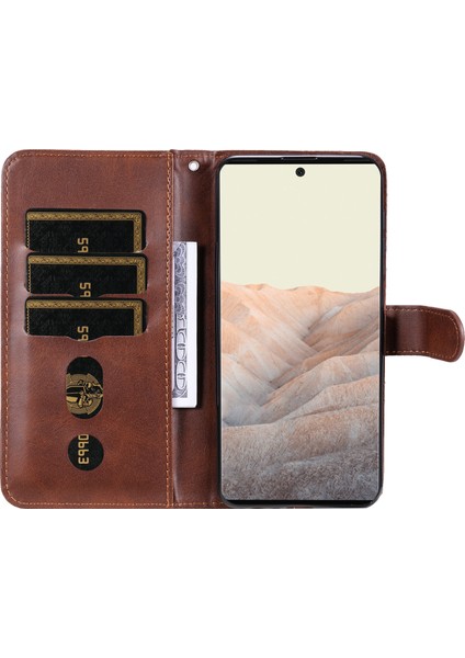 Google Pixel 6 Moda Fermuar Çevirme Deri Telefon Kılıfı Kart Tutuculu Manyetik Cüzdan Telefon Kılıfı (Yurt Dışından) fırsatları