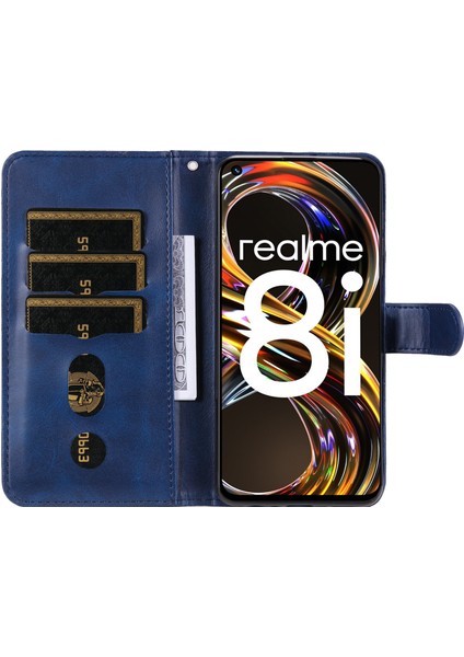 Realme 8i Moda Fermuar Çevirme Deri Telefon Kılıfı Kart Tutuculu Manyetik Cüzdan Telefon Kılıfı (Yurt Dışından) fırsatları