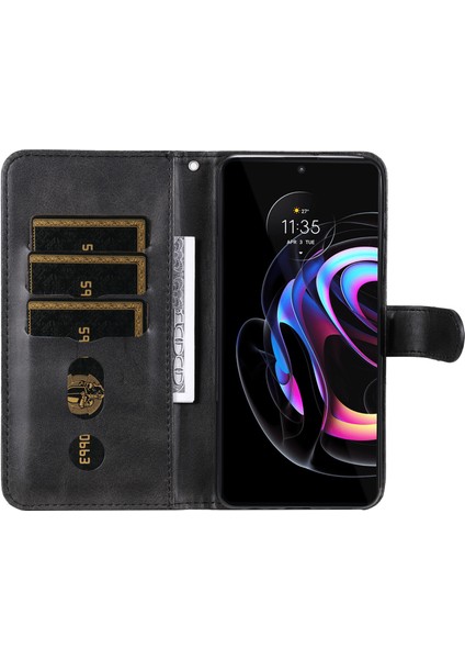 Motorola Edge 20 Pro Moda Fermuar Çevirme Deri Telefon Kılıfı Kart Tutuculu Manyetik Cüzdan Telefon Kılıfı (Yurt Dışından) fırsatları