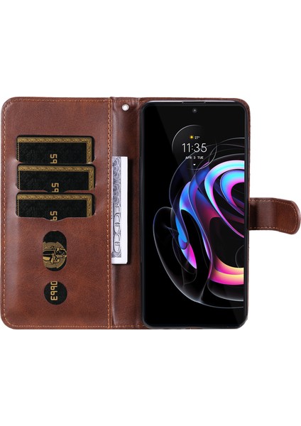 Motorola Edge 20 Pro Moda Fermuar Çevirme Deri Telefon Kılıfı Kart Tutuculu Manyetik Cüzdan Telefon Kılıfı (Yurt Dışından) fırsatları