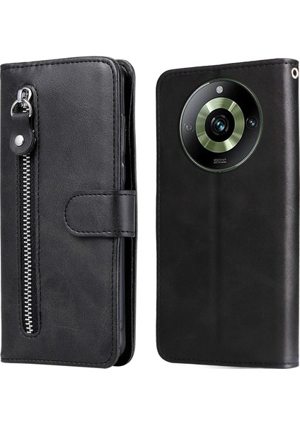 Realme 11 Moda Fermuar Çevirme Deri Telefon Kılıfı Kart Tutuculu Manyetik Cüzdan Telefon Kılıfı (Yurt Dışından) fırsatları